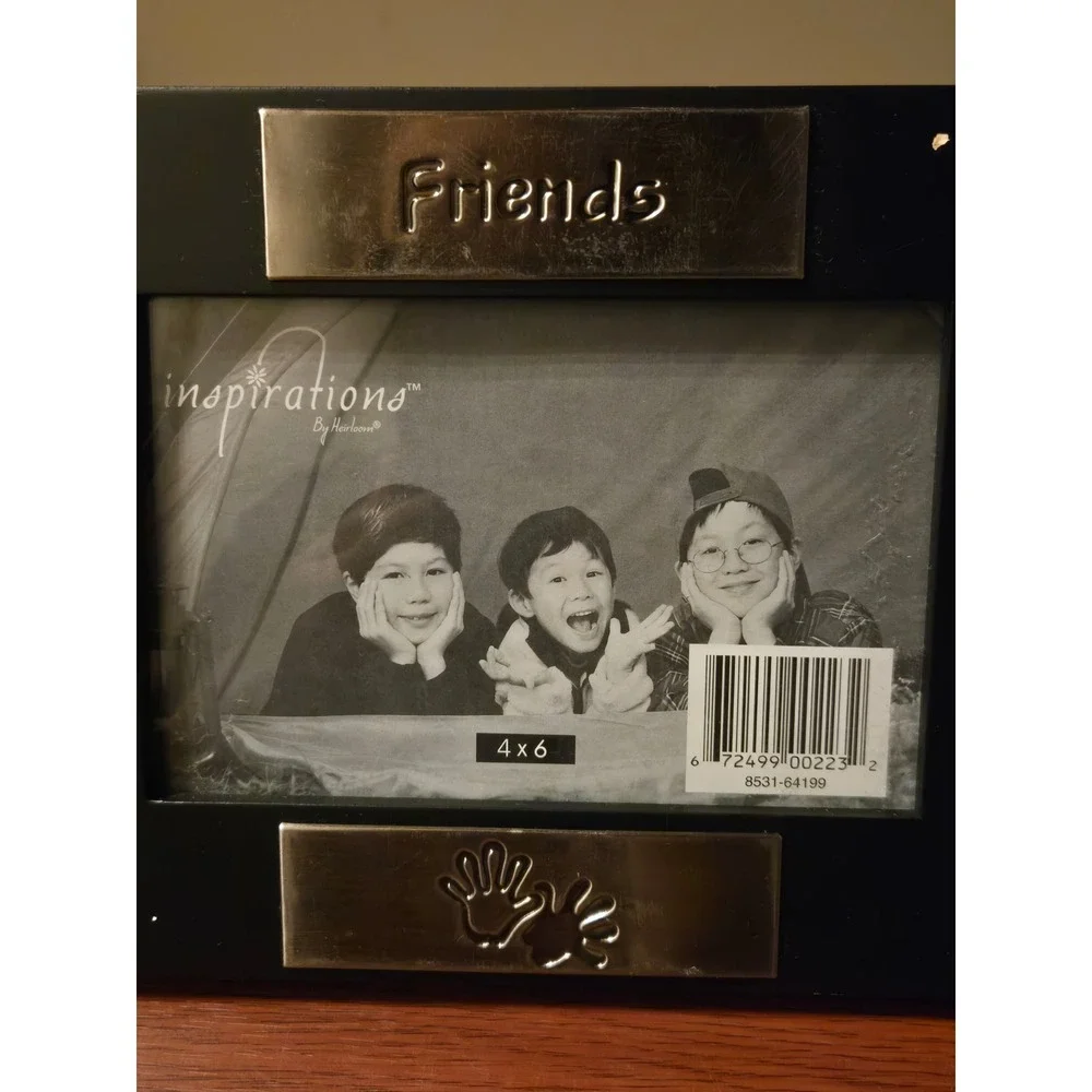 Inspirations by Heirloom Friends Black Wood 4x6 Picture Frame Silver Accents